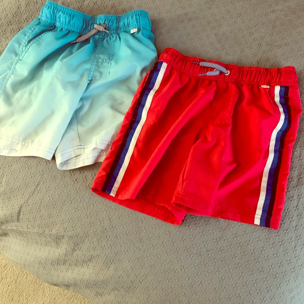 Cat & Jack 2 boys medium swim trucks lined